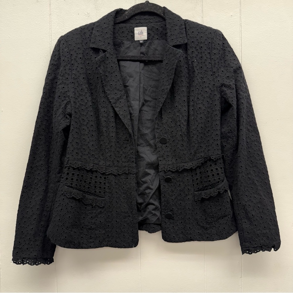 Cabi Black Flamenco Eyelet Blazer